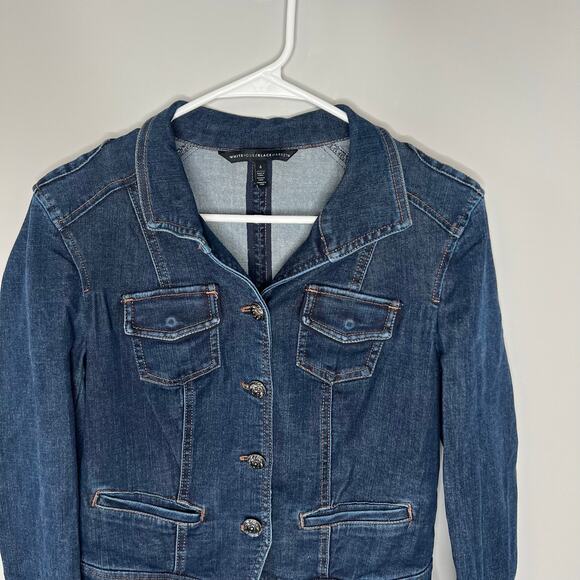 White House Black Market Jean Jacket Size 4 - Picture 6 of 13